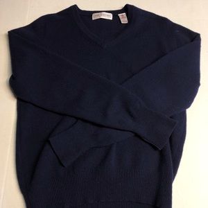 Vintage Navy 100% Wool Crewneck Sweater Large